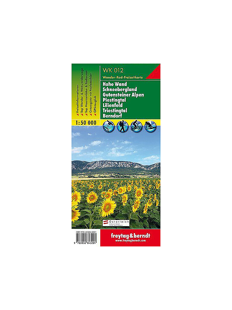 FREYTAG & BERNDT Wanderkarte WK 012 Hohe Wand - Schneebergland - Gutensteiner Alpen - Piestingtal - Lilienfeld - Triestingtal - Berndorf, 1:50.000 keine Farbe